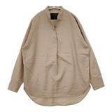 MICA & DEAL スキッパーブラウス 0121301175 定価17600円 プルオーバーウールバンドカラーシャツ ベージュ レディース マイカ＆ディール【中古】5-1206T♪