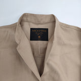 MICA & DEAL スキッパーブラウス 0121301175 定価17600円 プルオーバーウールバンドカラーシャツ ベージュ レディース マイカ＆ディール【中古】5-1206T♪