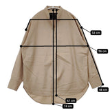 MICA & DEAL スキッパーブラウス 0121301175 定価17600円 プルオーバーウールバンドカラーシャツ ベージュ レディース マイカ＆ディール【中古】5-1206T♪