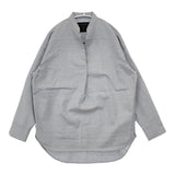 MICA & DEAL スキッパーブラウス 0121301175 定価17600円 プルオーバーウールバンドカラーシャツ グレー レディース マイカ＆ディール【中古】5-1206T♪