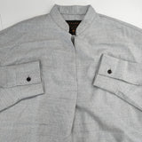 MICA & DEAL スキッパーブラウス 0121301175 定価17600円 プルオーバーウールバンドカラーシャツ グレー レディース マイカ＆ディール【中古】5-1206T♪