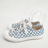 mina perhonen/MOONSTAR mermaid 刺繍 23.5cm 定価19800円 スニーカー ホワイト ブルー レディース ミナペルホネン/ムーンスター【中古】5-1222G◎