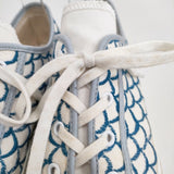 mina perhonen/MOONSTAR mermaid 刺繍 23.5cm 定価19800円 スニーカー ホワイト ブルー レディース ミナペルホネン/ムーンスター【中古】5-1222G◎