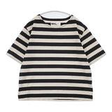 MHL. ボーダー 595-8168554 コットン 半袖Ｔシャツ カットソー ベージュ ブラック レディース エムエイチエル【中古】6-0610S∞
