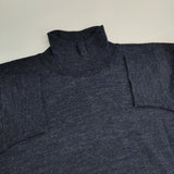 JOHN SMEDLEY ウール 半袖 ハイネック SML セーター ニット ネイビー レディース ジョンスメドレー【中古】5-1206T♪