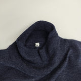 JOHN SMEDLEY ウール 半袖 ハイネック SML セーター ニット ネイビー レディース ジョンスメドレー【中古】5-1206T♪