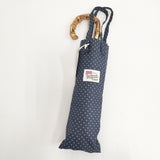 Traditional Weatherwear 新品 ライトウェイトアンブレラ バンブー 軽量折り畳み傘 ドット柄 傘 ネイビー ホワイト レディース トラディショナルウェザーウェア【中古】6-0130G◎