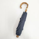 Traditional Weatherwear 新品 ライトウェイトアンブレラ バンブー 軽量折り畳み傘 ドット柄 傘 ネイビー ホワイト レディース トラディショナルウェザーウェア【中古】6-0130G◎