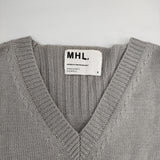 MHL. 595-263356 サイズ2 Vネック ウール セーター ニット グレー レディース エムエイチエル【中古】5-1206T♪
