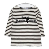 Le ciel de Harriss 七分袖 ボーダー Ｔシャツ カットソー ホワイト ブラック レディース ルシェル ドハリス【中古】6-0412M∞