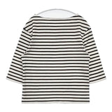 Le ciel de Harriss 七分袖 ボーダー Ｔシャツ カットソー ホワイト ブラック レディース ルシェル ドハリス【中古】6-0412M∞