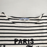 Le ciel de Harriss 七分袖 ボーダー Ｔシャツ カットソー ホワイト ブラック レディース ルシェル ドハリス【中古】6-0412M∞