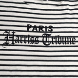 Le ciel de Harriss 七分袖 ボーダー Ｔシャツ カットソー ホワイト ブラック レディース ルシェル ドハリス【中古】6-0412M∞
