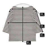 Le ciel de Harriss 七分袖 ボーダー Ｔシャツ カットソー ホワイト ブラック レディース ルシェル ドハリス【中古】6-0412M∞