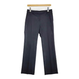 TRU TRASSARDI STILE トゥルー トラサルディ スティーレ ポリエステルリネン センタープレススラックス パンツ ネイビー レディース【中古】6-0221G∞