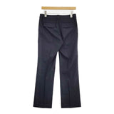 TRU TRASSARDI STILE トゥルー トラサルディ スティーレ ポリエステルリネン センタープレススラックス パンツ ネイビー レディース【中古】6-0221G∞