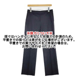 TRU TRASSARDI STILE トゥルー トラサルディ スティーレ ポリエステルリネン センタープレススラックス パンツ ネイビー レディース【中古】6-0221G∞