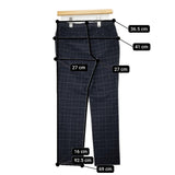 PINORE 8155-42258 サイズ40 チェック イージー パンツ ネイビー レディース ピノーレ【中古】5-1206T♪