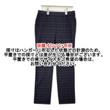 PINORE 8155-42258 サイズ40 チェック イージー パンツ ネイビー レディース ピノーレ【中古】5-1206T♪