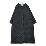 Libra Cue キルティングボリュームコート 定価8580円 LBJCC0922001 ノーカラー コート ブラック レディース リブラキュー【中古】5-1206T♪