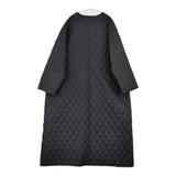 Libra Cue キルティングボリュームコート 定価8580円 LBJCC0922001 ノーカラー コート ブラック レディース リブラキュー【中古】5-1206T♪