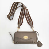 A.D.M.J. 新品 モーツァルト 前ポケ付ウォレット MALTES 定価110000円 牛革 ショルダーバッグ ブラウン レディース エーディーエムジェイ【中古】5-1121G♪