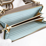 A.D.M.J. 新品 モーツァルト 前ポケ付ウォレット MALTES 定価110000円 牛革 ショルダーバッグ ブラウン レディース エーディーエムジェイ【中古】5-1121G♪