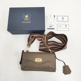 A.D.M.J. 新品 モーツァルト 前ポケ付ウォレット MALTES 定価110000円 牛革 ショルダーバッグ ブラウン レディース エーディーエムジェイ【中古】5-1121G♪