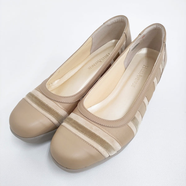 HILLS AVENUE 異素材ミックス パンプス 定価28600円 サイズ23.0 ウェッジソール パンプス ベージュ レディース ヒルズアヴェニュー【中古】5-1121G♪