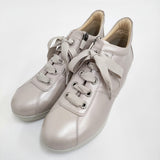 bf （神戸ビューフォート） BeauFort アイレット軽量厚底レースアップスニーカー 定価15950円 23.5cm メタリックベージュ レディース【中古】5-1121G♪