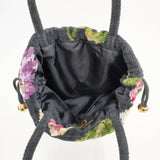 FEILER プリーマアンジェリケ 巾着バッグ ミニバッグ 手付き巾着バッグ 巾着バッグ ブラック ピンク レディース フェイラー【中古】5-1206T◎