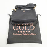 COCOCELUX GOLD ココセリュックスゴールド POCONO NYLON ナイロンショルダーバッグ ショルダーバッグ ブラック レディース【中古】5-1206G◎