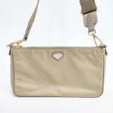 COCOCELUX GOLD ココセリュックスゴールド POCONO NYLON ナイロンショルダーバッグ ミンクベージュ ショルダーバッグ ベージュ レディース【中古】5-1206G◎