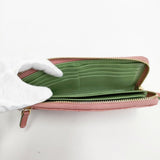 Alumuco アルムコ マットクロコダイル ラウンドファスナー 長財布 ピンク レディース【中古】5-1206G◎