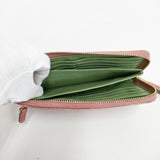 Alumuco アルムコ マットクロコダイル ラウンドファスナー 長財布 ピンク レディース【中古】5-1206G◎