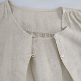 nest Robe リネンフロントタックワンピース 01201-1427 製品染め ワンピース ベージュ レディース ネストローブ【中古】6-0412M∞