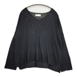 evam eva coil yarn v neck pullover コットンリネンナイロン E231K078 ニット ネイビー レディース エヴァムエヴァ【中古】6-0331M◎