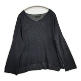 evam eva coil yarn v neck pullover コットンリネンナイロン E231K078 ニット ネイビー レディース エヴァムエヴァ【中古】6-0331M◎