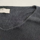 evam eva coil yarn v neck pullover コットンリネンナイロン E231K078 ニット ネイビー レディース エヴァムエヴァ【中古】6-0331M◎