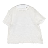 45R/45rpm カットワーク×天竺ブラウス 定価28600円 ブラウス シャツ ホワイト レディース フォーティーファイブアールピーエム【中古】6-0613S∞