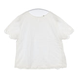 45R/45rpm 布帛×天竺カットワークTシャツ 定価23100円 ブラウス シャツ ホワイト レディース フォーティーファイブアールピーエム【中古】6-0613S∞