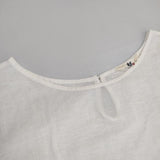 45R/45rpm 布帛×天竺カットワークTシャツ 定価23100円 ブラウス シャツ ホワイト レディース フォーティーファイブアールピーエム【中古】6-0613S∞