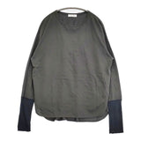 PLUSPLUS プラスプラス 袖切り替えデザイン 長袖Ｔシャツ カットソー ロンＴ チャコールグレー レディース【中古】6-0221M∞