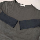 PLUSPLUS プラスプラス 袖切り替えデザイン 長袖Ｔシャツ カットソー ロンＴ チャコールグレー レディース【中古】6-0221M∞