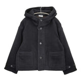 ARMEN フード付き ショート丈 サイズ0 裏地チェック コート ネイビー レディース アーメン【中古】5-1226T♪