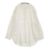 MITTAN 綾織絹麻プルオーバーシャツ 定価37400円 SH143 サイズ3 長袖シャツ 25AW ホワイト レディース ミタン/ミッタン【中古】5-1128M♪