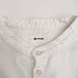 MITTAN 綾織絹麻プルオーバーシャツ 定価37400円 SH143 サイズ3 長袖シャツ 25AW ホワイト レディース ミタン/ミッタン【中古】5-1128M♪