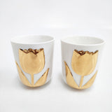 miffy 未使用品 チューリップ コップ 湯呑 2個セット 食器 ホワイト ゴールド レディース ミッフィー【中古】6-0204G◎