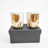 miffy 未使用品 チューリップ コップ 湯呑 2個セット 食器 ホワイト ゴールド レディース ミッフィー【中古】6-0204G◎