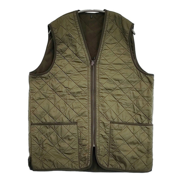 Barbour POLARQUILT WAISTCOAT ZIP IN LINER サイズL MLI0002OL91 キルティング ベスト カーキ メンズ バブアー【中古】5-1121T♪